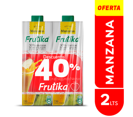 PACK X2 FRUTIKA MANZANA 1 LT