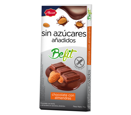 CHOCO ALMENDRA BEFIF S/AZUCAR 75 GR