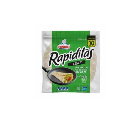 RAPIDITAS BIMBO LIGH 10 UNIDADES X 350 GR