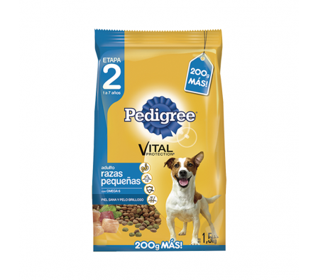 ALIMENTO PERRO PEDIG AD. RAZ PEQ. VIP X 1.5 KG