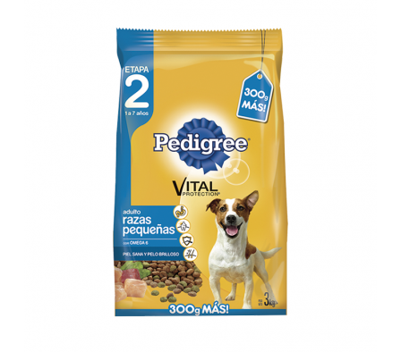 ALIMENTO PERRO PEDIG AD. RAZAS PEQ. VIP X 3 KG