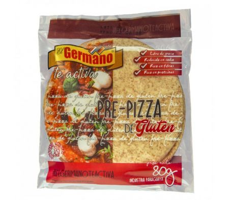 PRE PIZZA DE GLUTEN  EL GERMANO 80 GR
