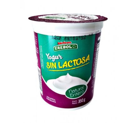 YOGHURT TREBOL ENTERO SIN LACTOSA 350  GR