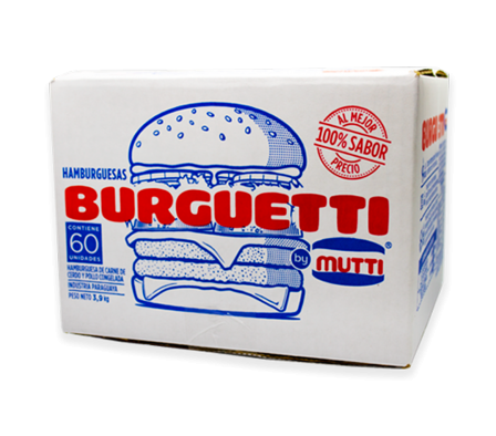 HAMBURGUESAS BURGUETTI 60 UNIDADES