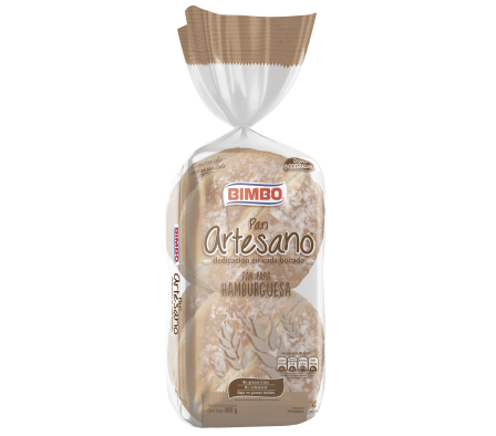 PAN HAMBURGUESAS ARTESANO BIMBO 4 UND. X 300 GR