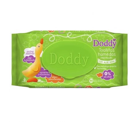TOALLITAS HUMEDAS DODDY ALOE VERA X 100 UNIDADES