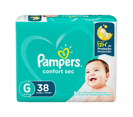 PAÑAL PAMPERS CONFORT SEC G 38 UNIDADES