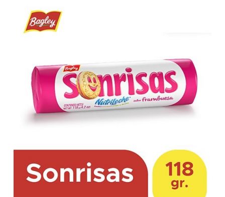 GALLETITAS SONRISAS FRAMBUESA BAGLEY 118 GR