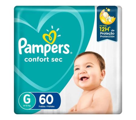 PAÑAL PAMPERS CONFORT SEC GDE 60 UNIDADES