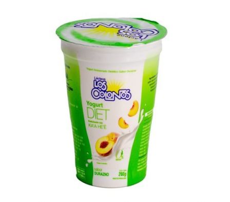 YOGHURT LOS COLONOS DIET DURAZNO 200 CC 