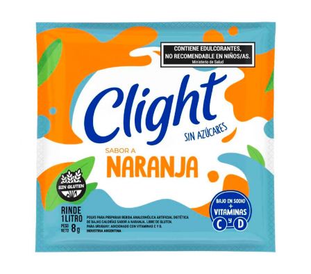 REFRESCO CLIGHT NARANJA VITC+D 8gr